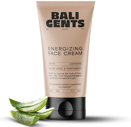 BALI GENTS Energizing Face Cream – Vitalisierende Gesichtscreme für Männer – Feuchtigkeitsspendende Herren Gesichtscreme mit Koffein und Aloevera – Antioxidans Gesichtspflege – 50ml