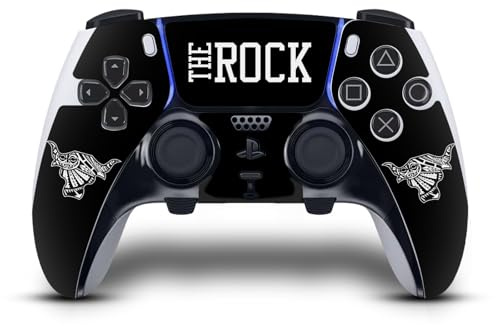 Head Case Designs Offizielle WWE Stier-Tattoo The Rock Vinyl Haut Gaming Aufkleber Abziehbild Abdeckung kompatibel mit Sony PlayStation 5 PS5 DualSense Edge Controller