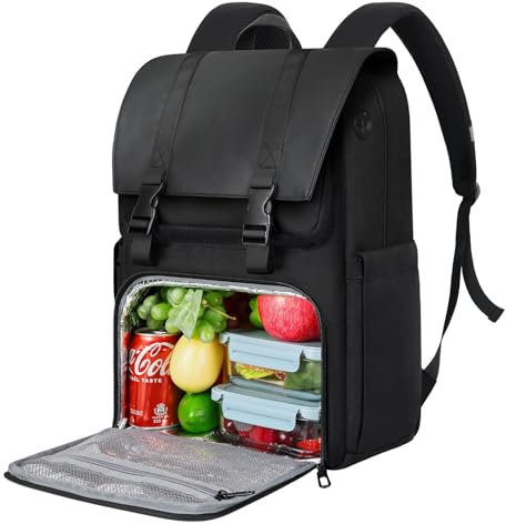 BERTASCHE Laptop Backpack 15.6 inch with Cooler Lunch Compartment, Work Bag for Lunch College Business, Water Resistant Large Computer Backpack for Men Women