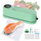 XPJBKC Vacuum Sealer Machine, Mini Bag Sealer with 5 Vacuum Sealer Bags and 3 External Connectors, Portable Rechargeable Vacuum Pack Machine for Snack Preservation and Food Storage, Green