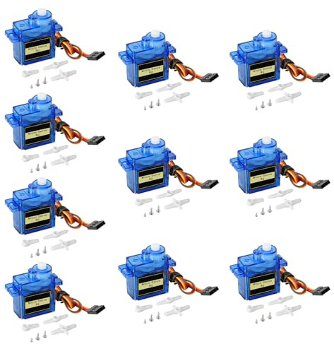 9G Micro Servo Motor,QIQIAZI 10 Stück Servomotor RC Servo Mini Servo Motor für RC Robot Arm/Hand/Gehen Helikopter Flugzeug Auto Boot Steuerung mit Kabel,Micro Motor Servo kompatibel mit Arduino