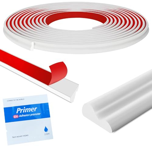 Selbstklebende Zierleiste für Wand & Möbel - 6m x 40mm Dekorstreifen mit 5 Reinigungstüchern - Ideal für Spiegelrahmen, Schränke & Wohnraumgestaltung