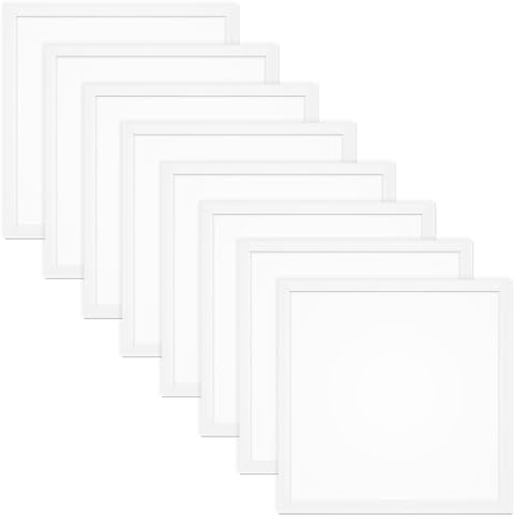 Wer rechnen kann, kauft diese LED Panels! 8x Rasterleuchte 62x62cm - 25W 5000lm - 4000K Neutralweiß - flimmerfrei - mit Netzteil 230V - Deckenleuchte für Rasterdecke - Einlegeleuchte Büroleuchte UGR19