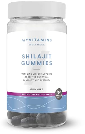 Myprotein Shilajit Gummies – Shilajit & Ashwagandha Blend with Zinc, B6 & B12 – Blackcurrant Flavour – Daily Support for Immunity, Hormones & Energy – Vegan Gummies (60)