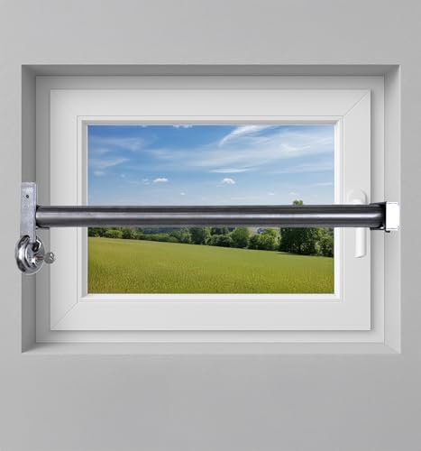 Fenstersicherung 1-fach – Einbruchschutz Teleskopstange mit Schloss | Edelstahl oder Weiß | Länge 600–3200 mm | Sicherungsstange für Fenster & Türen (1000-1800mm)