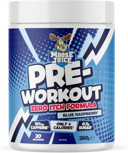 Muscle Moose Pre-Workout Zero Itch 280 g – Blaue Himbeere