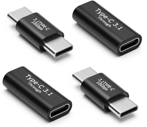 Seminer USB C 3.1 Adapter (4 Pack), USB C Female to Female Adapter | Type C Male to Male Connector For MacBook Pro, Tablet, Samsung Galaxy and More