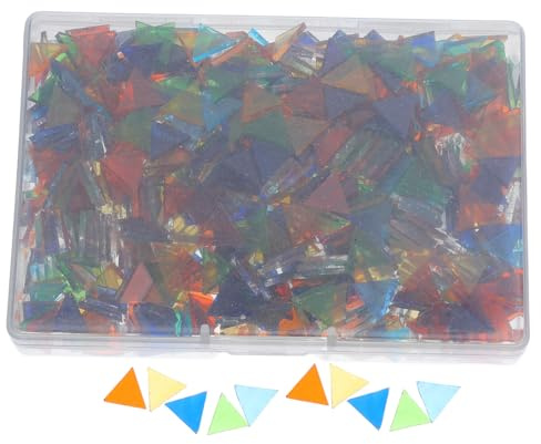 Piastrelle Mosaico in Vetro Triangolari per Progetti Fai da Te 764 Pezzi | Forma Geometrica e Artistica, per Rivestimenti Bagno e Lavori Creativi, Vetro, Installazione Flessibile