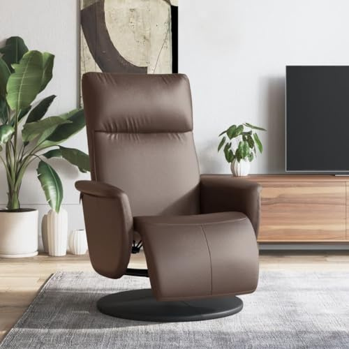 Frdhee Relaxsessel mit Massagefunktion, Relaxsessel mit Fußteil Braun Kunstleder Elektrischer Relaxsessels für Wohnzimmer und Schlafzimmer