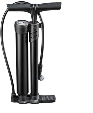 Pompa di gonfiaggio ad alta pressione a doppio tubo per bicicletta con serbatoio extra large e manometro ad alta definizione per un gonfiaggio rapido ed efficiente