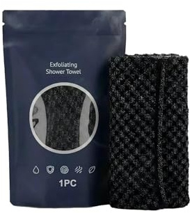 Serviette de douche exfoliante Ecovia, Gommage du Japonais Set, Serviette Exfoliant pour le Dos, Débarbouillettes pour Homme Femme (1x Serviette Exfoliante)