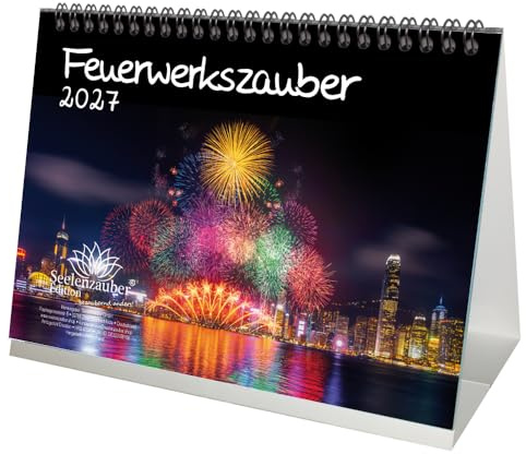 Feuerwerkszauber DIN A5 Tischkalender für 2027 Feuerwerk - Seelenzauber