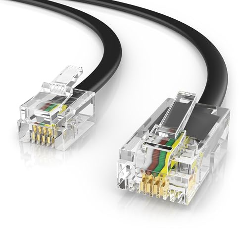 CSL - 2m Telefonkabel RJ11 auf RJ45 - Modularkabel Flachkabel RJ11 Stecker zu RJ45 Netzwerk Stecker Telefondose Modem Router Fax ISDN DSL VDSL Internet