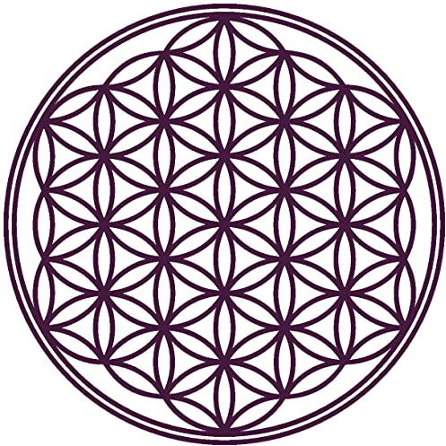 Samunshi® Lebensblume Wandtattoo Blume des Lebens Aufkleber Wandbild Blumen Wandsticker Yoga Sticker Wanddeko 30 x 30cm aubergine