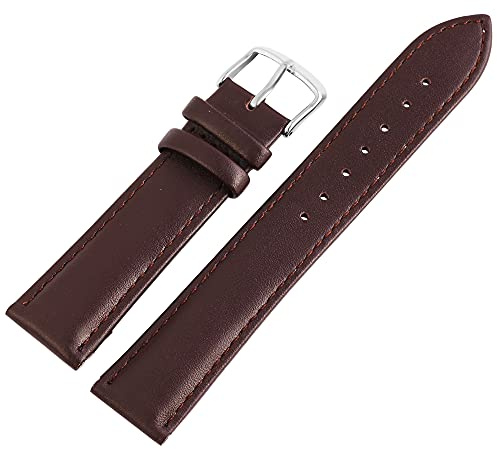 Excellanc Leder-Uhrenarmband Ersatz Ziernaht Dornschließe Breite 12-26 mm 8000055