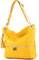 modamoda de - T143 - ital. Leder Schultertasche Umhängetasche, Farbe:Sonnengelb