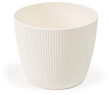 Lamela Cache-Pot Magnolia Jumper - Diamètre : 22 cm - Hauteur : 18,5 cm - Couleur : Beige - pour Fleurs et Plantes - en Plastique vanage