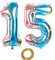 32 Zoll luftballons zahl 15 Regenbogen Mädchen 15. geburtstagsdeko Mädchen Nummer 15 Helium Zahlenballon 15 folienballon 15 XXL ballon 15 jahre Geburtstag Dekoration Mädchen 15 geburtstag deko (15)