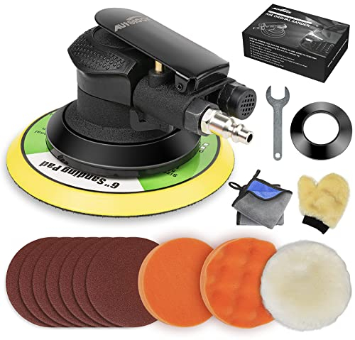Autolcok 15,2 cm Luft-Exzenterschleifer, pneumatische Handflächen-Autoschleifer für Holzpolierer, Metall und Karosseriearbeiten, Das-Schleifer, Dual-Action-Schleifer
