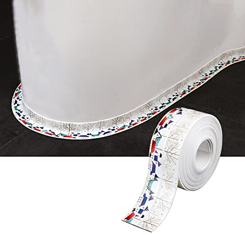 Dostear Dichtungsband Selbstklebend Wasserdicht Abschlussleiste Küchenarbeitsplatte Für Fenster TüR WC KüChe Bad, LüCke, Fliese,Waschbecken Bunte Stadt 1,5 x 126 Zoll