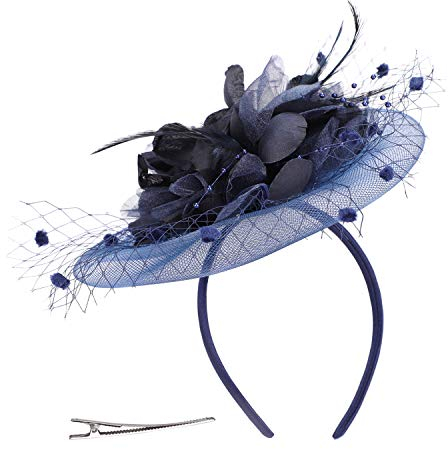 Fascinator Damen Hut Haarschmuck Blume Bankett Mesh Hut Feder Haarklammer Karneval Brautschleier Elegant Haarspangen Vintage Haarclip Hochzeit Haarreif Cocktail Party Kopfschmuck Tea Fasching Partyhut