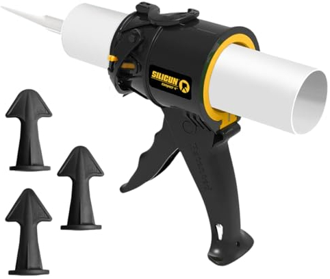 SILIGUN Caulking Gun - Anti Drip Extreme-Duty Caulking Gun - Patented New and Innovative Design - Lightweight ABS Frame - for The Smallest to The Largest Jobs (SILIGUN Nozzle Kit)