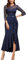 MISSMAY Women's Vintage Lace 2/3 Sleeves Evening Party Wedding Guest Formal Long Dress (Medium, Navy Blue)