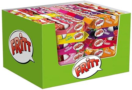 FRITT Frucht 60 x 70g, Kaubonbon-Streifen mit Vitamin C, in 7 leckeren & fruchtigen Geschmacksrichtungen