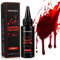 BOBISUKA Halloween Faux Sang 50ml - Fake Blood Réaliste, Lavable, Sûr, Faux Sang pour Halloween, Film, Théâpre, Farces, Blessures Simulées (Rouge Foncé)