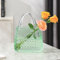 PORPAN Geldbörsenvase, Glasbeutelvase, Glasgeldvase für Blumen, grüne Glasvase, 30,5 cm große Glasblumenvase mit geprägtem Muster für Hochzeit, Wohnzimmer, Schlafzimmer, Tisch, Büro (Tote)