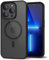 oakxco for iPhone 13 Pro Max Case Clear Magnetic Compatible with Magsafe, Thin Slim Transparent Non Yellowing, Hybrid Soft Silicone Bumper & Hard Plastic Protective Cover for Women, Black