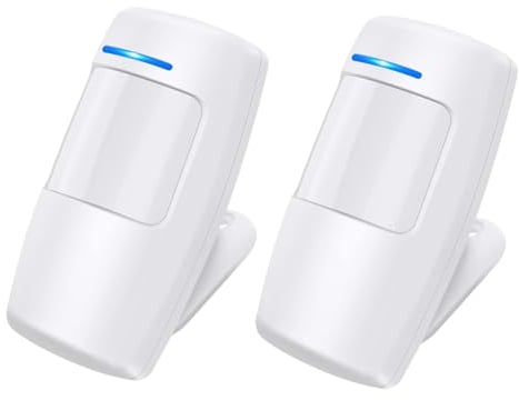 AGSHOME Detectores de Movimiento (2Pack), Necesita Trabajar con Nuestro Sistema de Alarma de Seguridad para el hogar Inteligente, HUB Necesario.