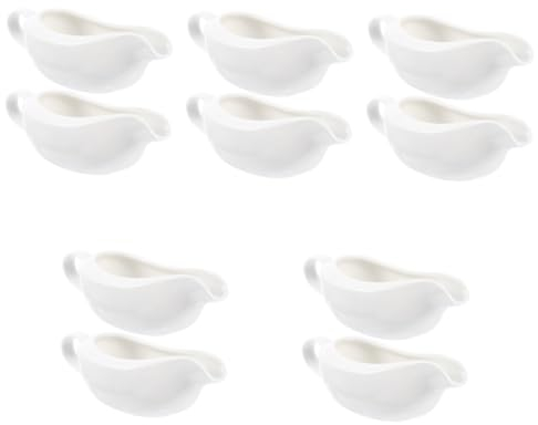 TOPBATHY 10 Stk Saft Eimer Dip-Sauce-Schüssel Keramiksoße Soßenkrug cafe cafing dish Milchkännchen Wasserkrug Soßenbehälter weißer Milchbehälter Kaffee Creme Schnapsglas Salatsoß Boot