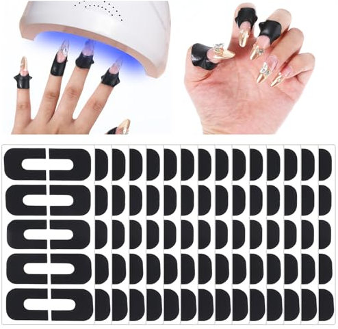 Oruola 150 Stück Nagellack Schablone,Nagellack Protector U-Form Abziehen Tape,Wiederverwendbar Nägel Edge Hautbarriere Kit, Nail Polish Stencil,Nagellacks Protector Abziehen Tape