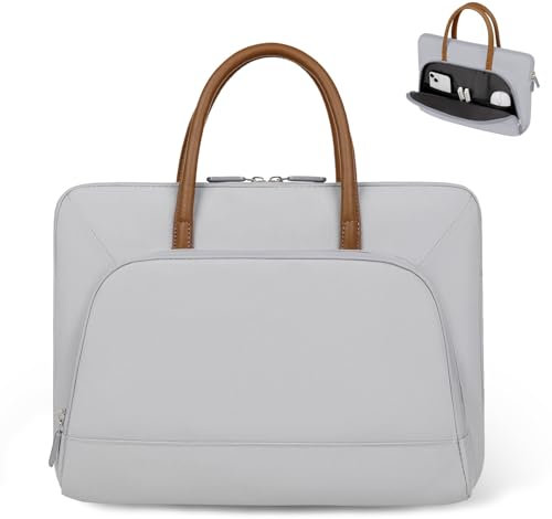 Clufar Laptop Tasche 15.6 Zoll Herren Wasserdichte Laptoptasche 14 Zoll Damen Laptop Case Aktentasche Notebooktasche Laptop Bag für Notebook Business Grau Grey
