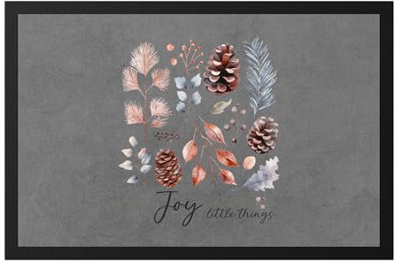 Hey!Print Find Joy in The Little Things Fußmatte Weihnachten Dezember Advent Schnee Gemütlichkeit
