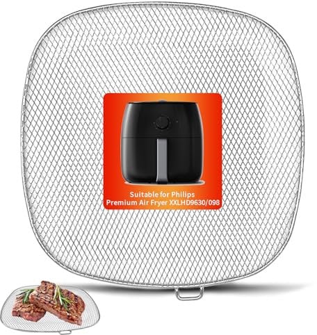 GWYXC Fritteusenkorb, Ersatz für Philips HD9630 Airfryer XXL, 22,9 x 21,6 cm, SUS 304 Edelstahl Air Fryer XXL, Zubehör, Ersatzteilablage für Philips HD9656 HD9760 HD9860 Luftfritteuse
