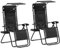 Outsunny Zero Gravity Lounger Chair Set of 2, Folding Reclining Patio Chair with Shade Cover, Padded Seat, Cup Holder, Soft Cushion and Headrest for Poolside, Camping, Black