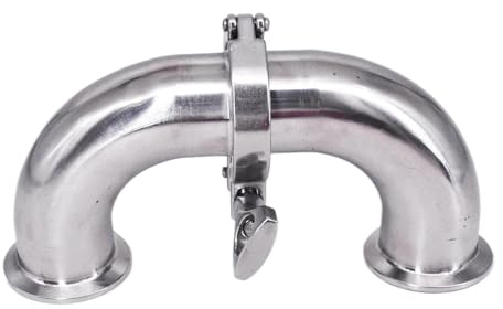 0.5 1.5 2 2.5 3 3.5 4 Tri Clamp 180 Degree Elbow SUS304L Stainless Steel Pipe Fitting Connector (38mmODK50.5mm)