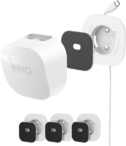 HomeMount eero Wandhalterung für eero 7/ Pro 6E / Pro 6/6+ / 6 – Weiß, 3PCS | Kabel verstecken & Platz sparen, besseres WLAN-Signal, sauberes Zuhause, einfache Montage, sicherer Halt