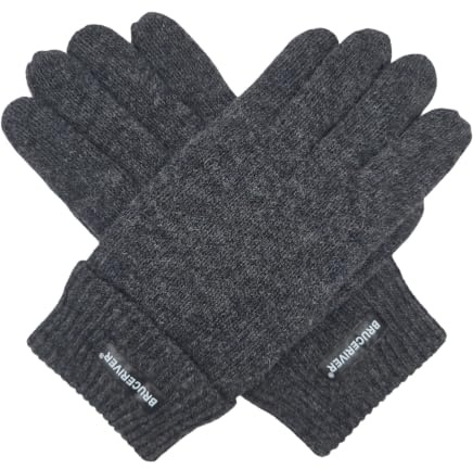 BRUCERIVER Herren Rein Wolle Strickhandschuhe | Warmes Fleecefutter