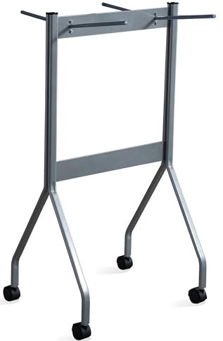 VOLERO', Carrello Salvaspazio Porta Sedie Pieghevoli, Modello Pirro, Capacità 8 Sedie, 4 Ruote con Freno. (Argento)