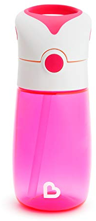 Munchkin Flip and Go - Bicchiere con cannuccia in Tritan, 350 ml, colore: Blu