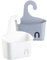BadeStern Duschkorb Plastik: 2er-Set Duschkörbe mit Aufhänge-Haken und Ablaufgitter, grau und weiß (Duschkorb ohne Bohren, Seifenkörbe, Basics Kunststoff Organizer)