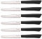 Tredoni 6 Cuchillos de Cocina - Cuchillo Serrado 11cm de Acero Inoxidable Italiano de Verduras/Filetes/Mesa, Punta Redondeada (Negro)
