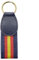 N/A. Llavero Bandera de ESPAÑA de lona azul marino y polipiel. Anilla metálica