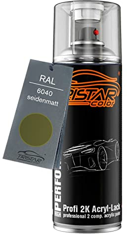 TRISTARcolor RAL 6040 Light Olive seidenmatt 2K Acryl Spraydose Sprühdose Spritzlack Sprühlack 400 ml schnelltrocknend
