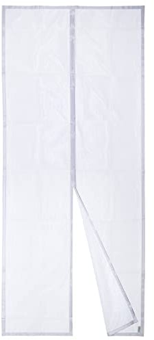 Apalus Zanzariera con Magneti per Porte, 100 x 220CM - Rete Fine, Tenda Totalmente Magnetica, si Chiude da Sola - Non Accorciabile (Bianca)