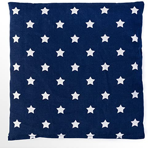 Kirschkernkissen 19x19cm Sterne-blau - Wärmekissen und Kältekompresse. Kirschkernsäckchen 19 x 19 cm