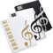 NINEWORD Music File Folder Document Wallets A4 Size Sheet Music Folder Music Themed Plastic Wallets Storage Folder with Pocket (3, Black，Transparent，White)